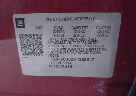 2017 Chevrolet Bolt Ev Premier from USA, damaged, VIN 1G1FX6S00H4185847